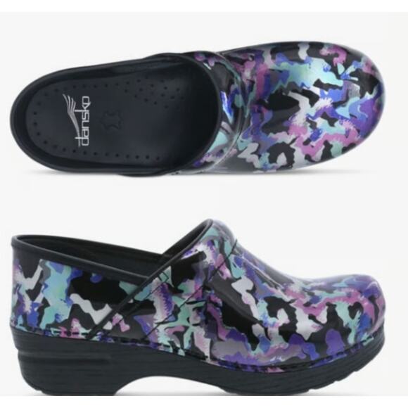 Dansko Professional Patent Leather Clogs Mermaid Slip-On Nursing Shoes 7 - Picture 1 of 5